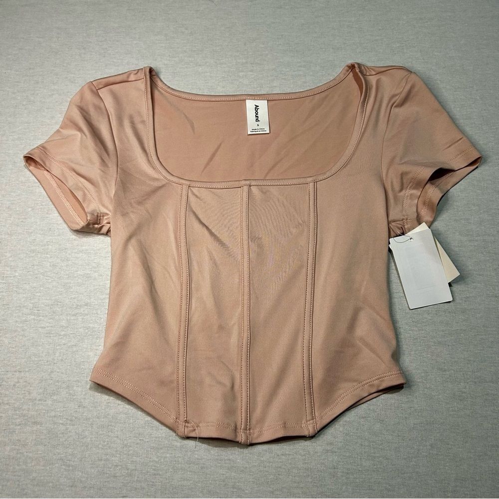 NWT Abound Top Size S in Petal Pink, V hemline, Square Neck